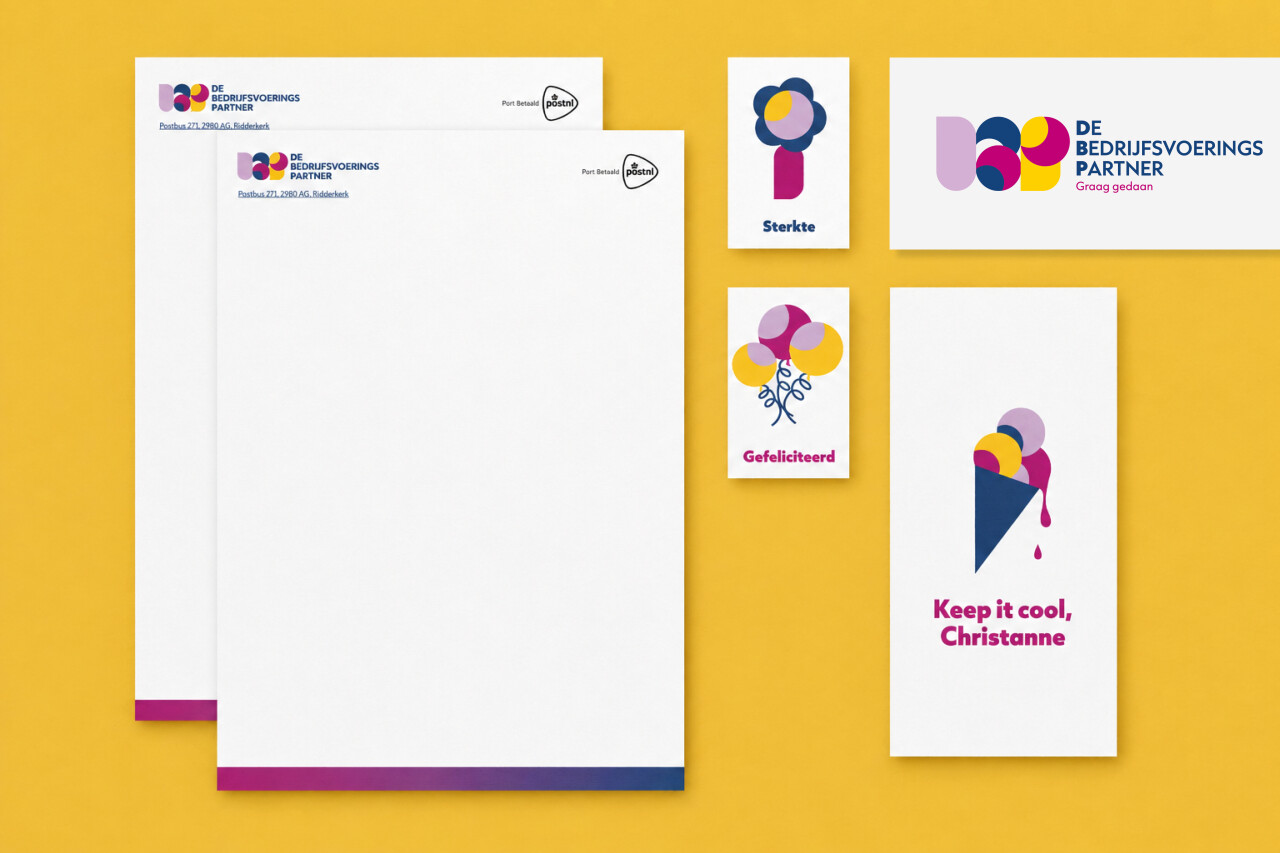Grafische vormgeving voor de klant De Bedrijfsvoeringspartner